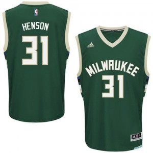 Maillot NBA Vert John Henson #31 Milwaukee Bucks Road Swingman Homme Adidas