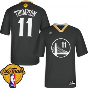 Maillot NBA Authentic Klay Thompson #11 Golden State Warriors Alternate 2015 The Finals Patch Noir - Femme