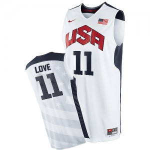Maillot NBA Blanc Kevin Love #11 Team USA 2012 Olympics Swingman Homme Nike