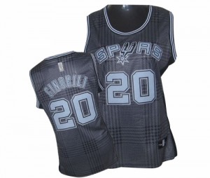 San Antonio Spurs Manu Ginobili #20 Rhythm Fashion Authentic Maillot d'équipe de NBA - Noir pour Femme