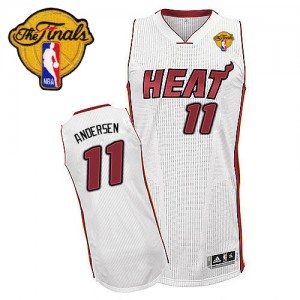 Maillot NBA Miami Heat #11 Chris Andersen Blanc Adidas Swingman Home Finals Patch - Homme
