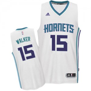 Maillot NBA Charlotte Hornets #15 Kemba Walker Blanc Adidas Authentic Home - Homme