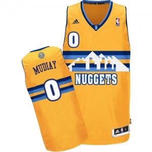 Maillot NBA Denver Nuggets #0 Emmanuel Mudiay Or Adidas Authentic Alternate - Homme