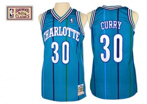 Maillot Mitchell and Ness Bleu clair Throwback Authentic Charlotte Hornets - Dell Curry #30 - Homme
