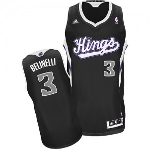 Sacramento Kings Marco Belinelli #3 Alternate Swingman Maillot d'équipe de NBA - Noir pour Homme