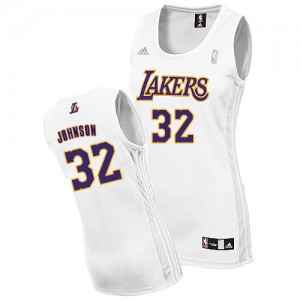 Maillot NBA Blanc Magic Johnson #32 Los Angeles Lakers Alternate Authentic Femme Adidas