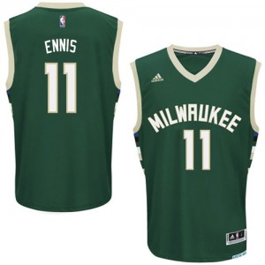 Maillot Adidas Vert Road Swingman Milwaukee Bucks - Tyler Ennis #11 - Homme