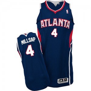 Maillot NBA Authentic Paul Millsap #4 Atlanta Hawks Road Bleu marin - Homme