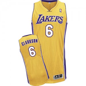 Maillot NBA Or Jordan Clarkson #6 Los Angeles Lakers Home Authentic Homme Adidas