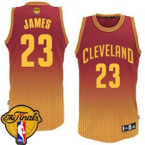 Maillot Adidas Rouge Resonate Fashion 2015 The Finals Patch Authentic Cleveland Cavaliers - LeBron James #23 - Homme