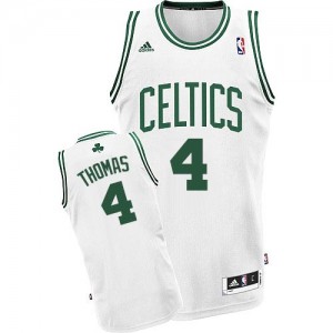 Maillot NBA Boston Celtics #4 Isaiah Thomas Blanc Adidas Swingman Home - Homme