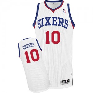 Maillot Authentic Philadelphia 76ers NBA Home Blanc - #10 Maurice Cheeks - Homme