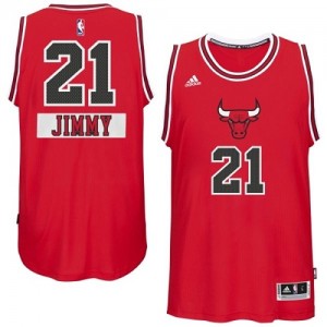 Maillot NBA Chicago Bulls #21 Jimmy Butler Rouge Adidas Swingman 2014-15 Christmas Day - Homme