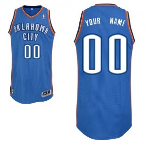 Oklahoma City Thunder Authentic Personnalisé Road Maillot d'équipe de NBA - Bleu royal pour Homme