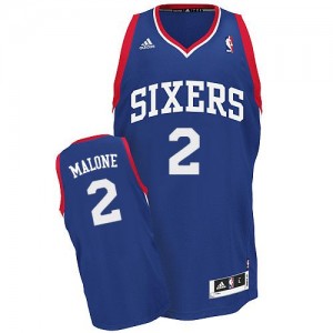 Maillot Adidas Bleu royal Alternate Swingman Philadelphia 76ers - Moses Malone #2 - Homme