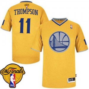 Maillot NBA Authentic Klay Thompson #11 Golden State Warriors 2013 Christmas Day 2015 The Finals Patch Or - Homme