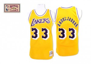 Maillot Mitchell and Ness Or Throwback Authentic Los Angeles Lakers - Kareem Abdul-Jabbar #33 - Homme