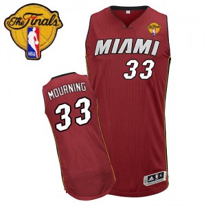 Maillot NBA Swingman Alonzo Mourning #33 Miami Heat Alternate Finals Patch Rouge - Homme