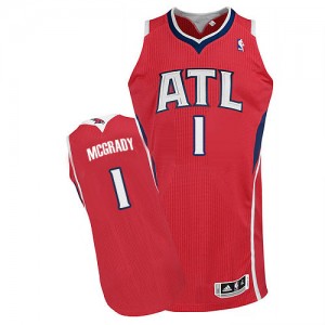 Atlanta Hawks Tracy Mcgrady #1 Alternate Authentic Maillot d'équipe de NBA - Rouge pour Homme