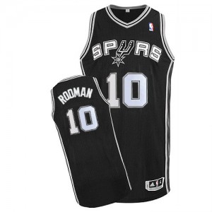 San Antonio Spurs #10 Adidas Road Noir Authentic Maillot d'équipe de NBA Braderie - Dennis Rodman pour Homme