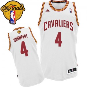 Maillot NBA Swingman Iman Shumpert #4 Cleveland Cavaliers Home 2015 The Finals Patch Blanc - Homme