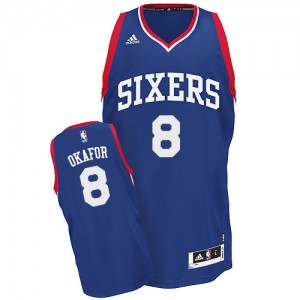 Philadelphia 76ers #8 Adidas Alternate Bleu royal Swingman Maillot d'équipe de NBA magasin d'usine - Jahlil Okafor pour Homme