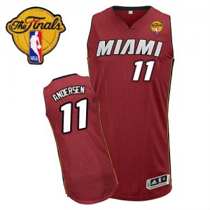 Maillot Authentic Miami Heat NBA Alternate Finals Patch Rouge - #11 Chris Andersen - Homme
