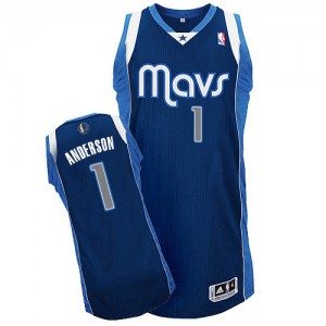 Maillot Authentic Dallas Mavericks NBA Alternate Bleu marin - #1 Justin Anderson - Homme