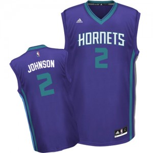 Maillot NBA Authentic Larry Johnson #2 Charlotte Hornets Alternate Violet - Homme