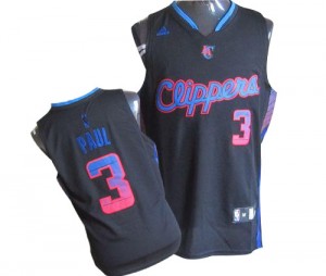 Maillot Adidas Noir Vibe Authentic Los Angeles Clippers - Chris Paul #3 - Homme