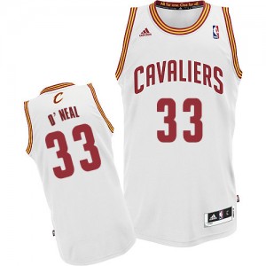 Maillot NBA Blanc Shaquille O'Neal #33 Cleveland Cavaliers Home Swingman Homme Adidas