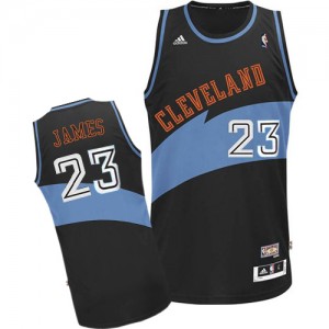 Maillot NBA Noir LeBron James #23 Cleveland Cavaliers ABA Hardwood Classic Authentic Homme Adidas