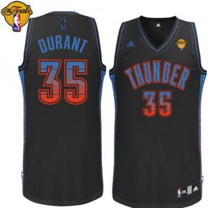 Maillot Swingman Oklahoma City Thunder NBA Vibe Finals Patch Noir - #35 Kevin Durant - Homme