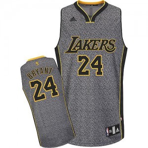 Maillot NBA Gris Kobe Bryant #24 Los Angeles Lakers Static Fashion Swingman Homme Adidas