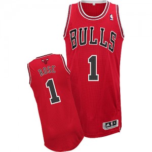 Chicago Bulls #1 Adidas Road Rouge Authentic Maillot d'équipe de NBA pas cher en ligne - Derrick Rose pour Homme