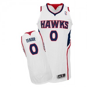 Atlanta Hawks Jeff Teague #0 Home Authentic Maillot d'équipe de NBA - Blanc pour Homme