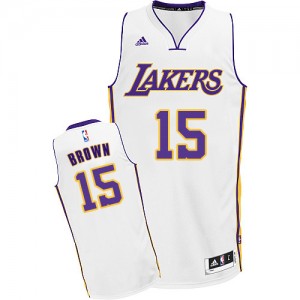 Maillot NBA Los Angeles Lakers #15 Jabari Brown Blanc Adidas Swingman Alternate - Homme