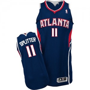 Maillot NBA Atlanta Hawks #11 Tiago Splitter Bleu marin Adidas Authentic Road - Homme