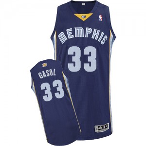 Maillot NBA Authentic Marc Gasol #33 Memphis Grizzlies Road Bleu marin - Homme