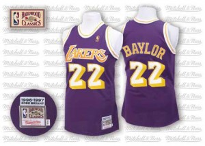 Maillot Authentic Los Angeles Lakers NBA Throwback Violet - #22 Elgin Baylor - Homme