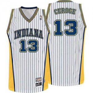 Maillot NBA Authentic Paul George #13 Indiana Pacers Throwback Blanc - Homme