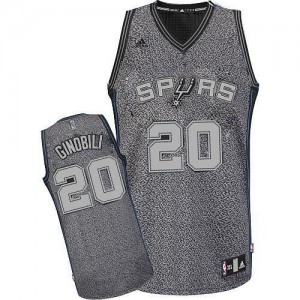 Maillot NBA Swingman Manu Ginobili #20 San Antonio Spurs Static Fashion Gris - Homme