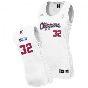 Maillot NBA Blanc Blake Griffin #32 Los Angeles Clippers Home Swingman Femme Adidas