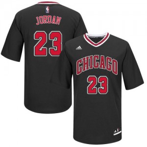 Maillot NBA Chicago Bulls #23 Michael Jordan Noir Adidas Swingman Short Sleeve - Homme