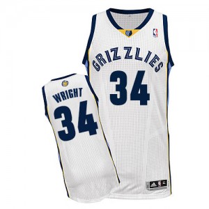 Maillot Authentic Memphis Grizzlies NBA Home Blanc - #34 Brandan Wright - Homme