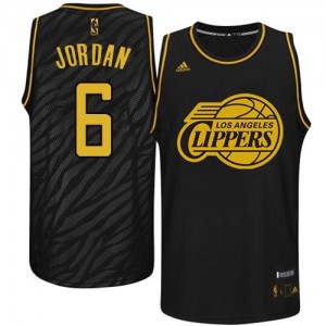 Los Angeles Clippers DeAndre Jordan #6 Precious Metals Fashion Authentic Maillot d'équipe de NBA - Noir pour Homme