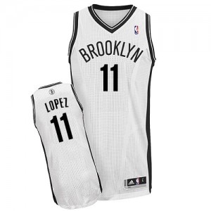 Maillot NBA Blanc Brook Lopez #11 Brooklyn Nets Home Authentic Homme Adidas