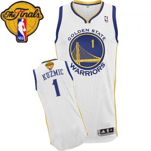 Maillot Authentic Golden State Warriors NBA Home 2015 The Finals Patch Blanc - #1 Ognjen Kuzmic - Homme