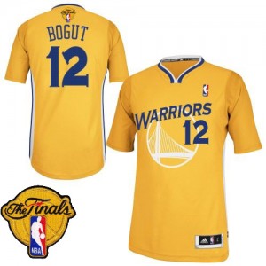 Maillot NBA Authentic Andrew Bogut #12 Golden State Warriors Alternate 2015 The Finals Patch Or - Homme