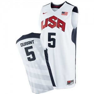 Team USA Nike Kevin Durant #5 2012 Olympics Swingman Maillot d'équipe de NBA - Blanc pour Homme